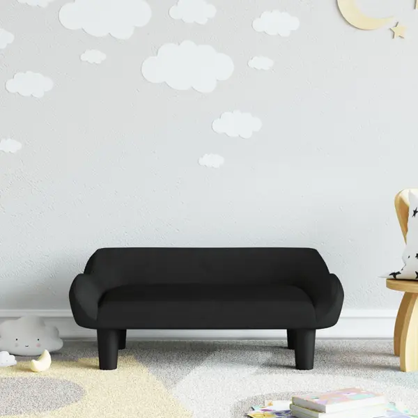 Gossi canapea pentru copii, negru, 70x40x24 cm, catifea