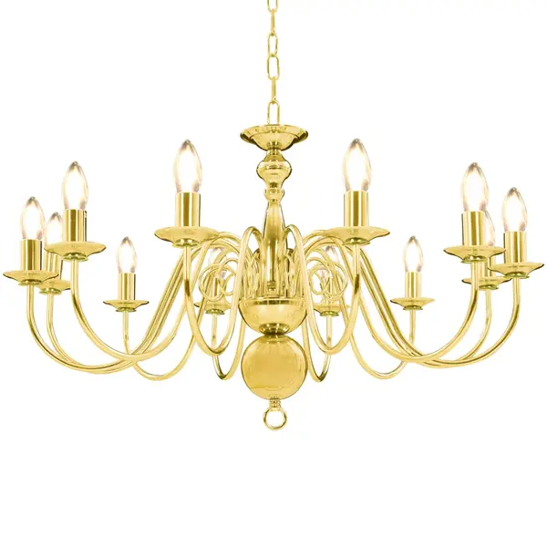 Gossi candelabru, auriu, 12 becuri e14