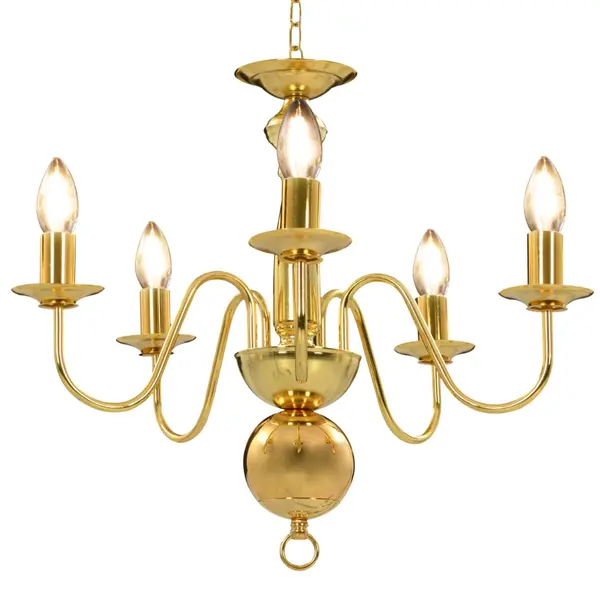Gossi candelabru, auriu, 5 becuri e14