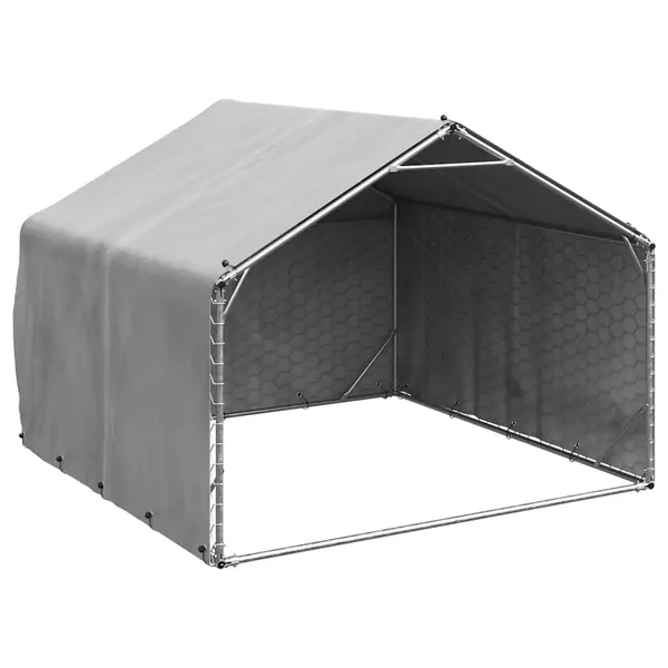 Gossi canisa de exterior cu capac 2x2x1,5 m otel galvanizat