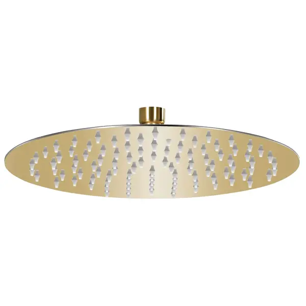 Gossi cap de dus rotund tip ploaie, auriu, 25 cm, otel inoxidabil