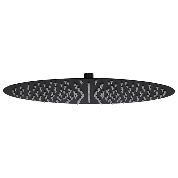 Gossi cap de dus tip ploaie rotund, negru, 40 cm, otel inoxidabil