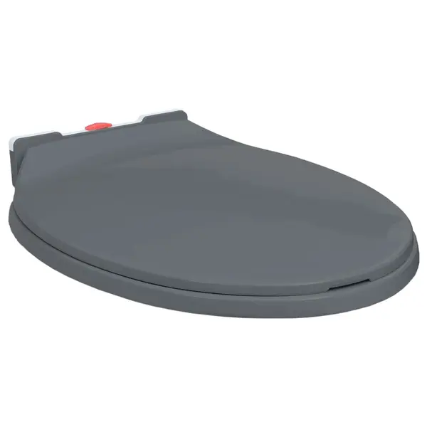 Gossi capac wc cu inchidere silentioasa, eliberare rapida, gri, oval