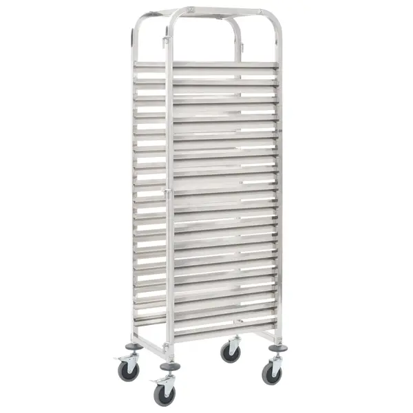 Gossi carucior bucatarie pentru 16 tavi, 38x55x163cm, otel inoxidabil
