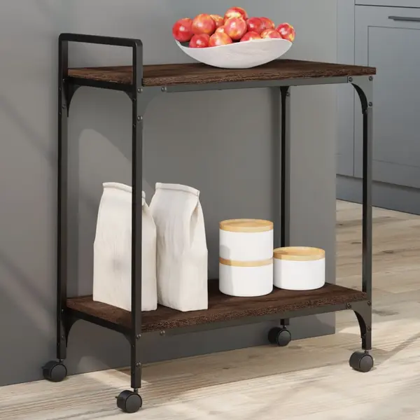 Gossi carucior de bucatarie, stejar maro60,5x31x72,5cm lemn prelucrat