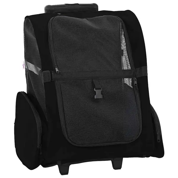 Gossi carucior pentru animale de companie, design 3 in 1, negru, 48x32x57 cm, material oxford