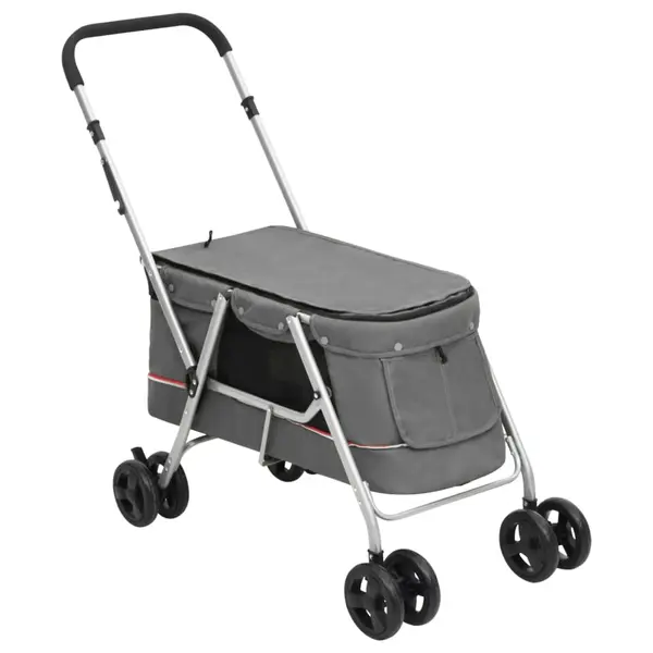 Gossi carucior pliabil pentru caini, gri, 100x49x96 cm, panza