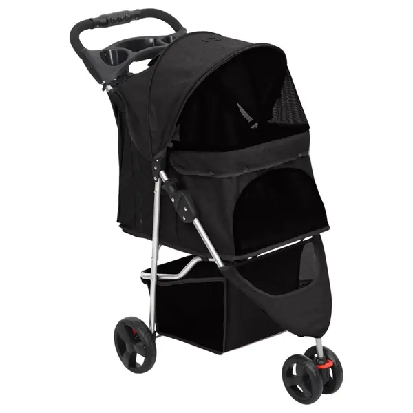 Gossi carucior pliabil pentru caini negru 80x46x98 cm tesatura oxford