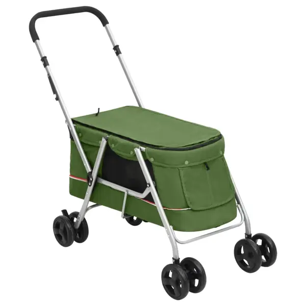 Gossi carucior pliabil pentru caini, verde, 100x49x96 cm, panza