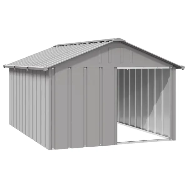 Gossi casa pentru caini, gri, 116,5x153x81,5 cm, otel galvanizat