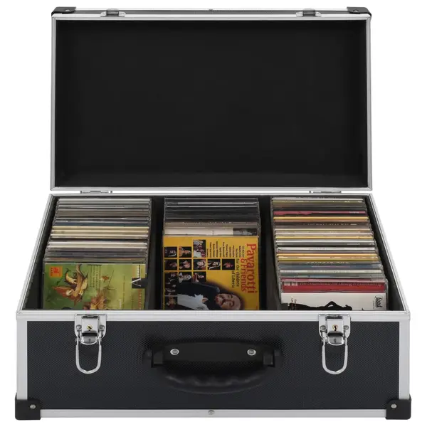Gossi caseta pentru 80 cd-uri, aluminiu, abs, negru