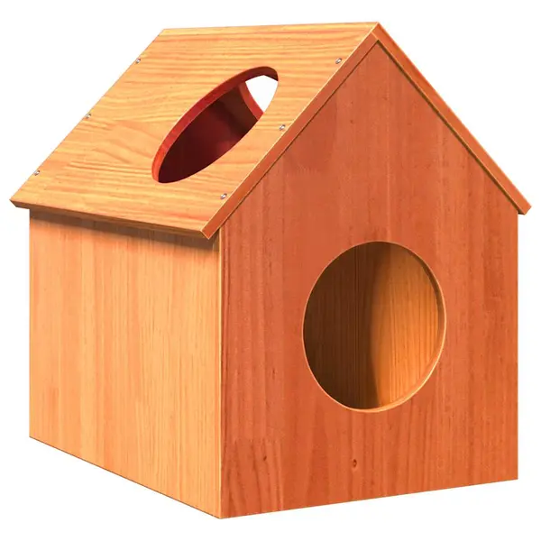 Gossi ceara pentru casa pisici maro 41x50x50 cm lemn masiv de pin