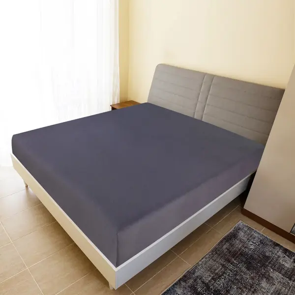 Gossi cearsaf de pat cu elastic, antracit, 180x200 cm, bumbac