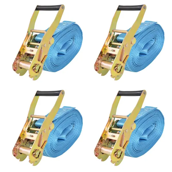 Gossi chingi fixare cu clichet, 4 buc, 4 tone, 8 m x 50 mm, albastru
