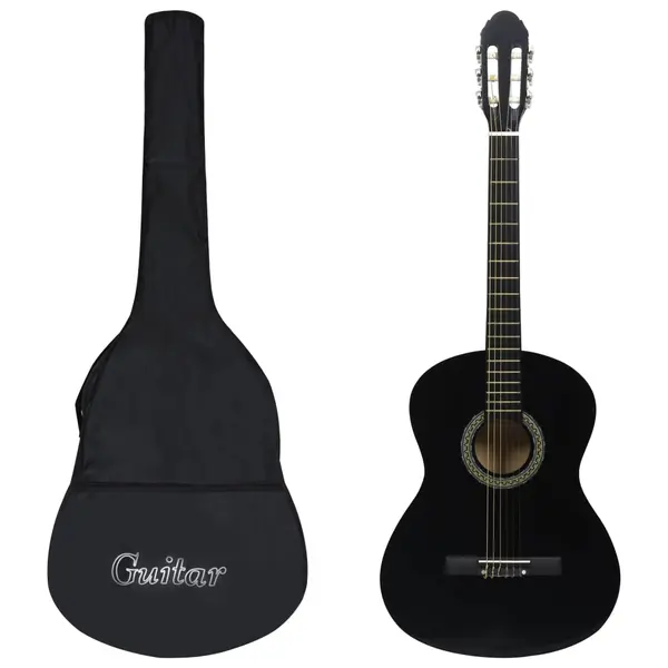 Gossi chitara clasica pentru incepatori, cu husa, negru, 4/4 39