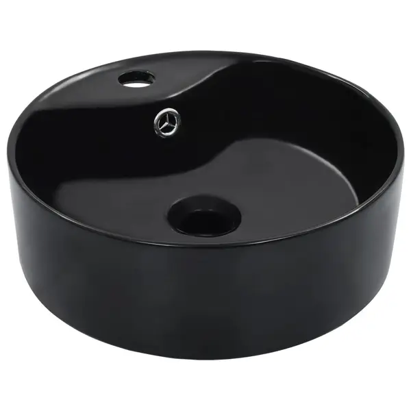 Gossi chiuveta cu preaplin, negru, 36x13 cm, ceramica