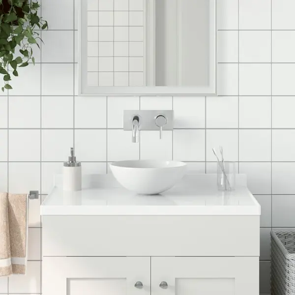 Gossi chiuveta de baie, alb mat, ceramica, rotund