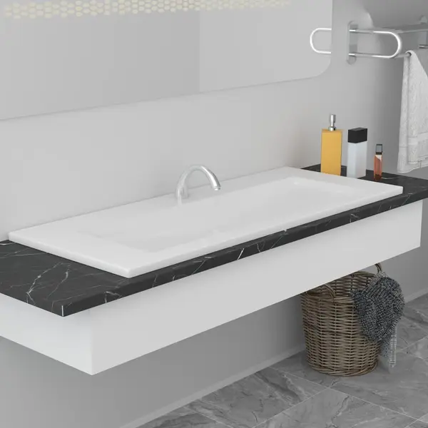 Gossi chiuveta incorporata, alb, 101 x 39,5 x 18,5 cm, ceramica