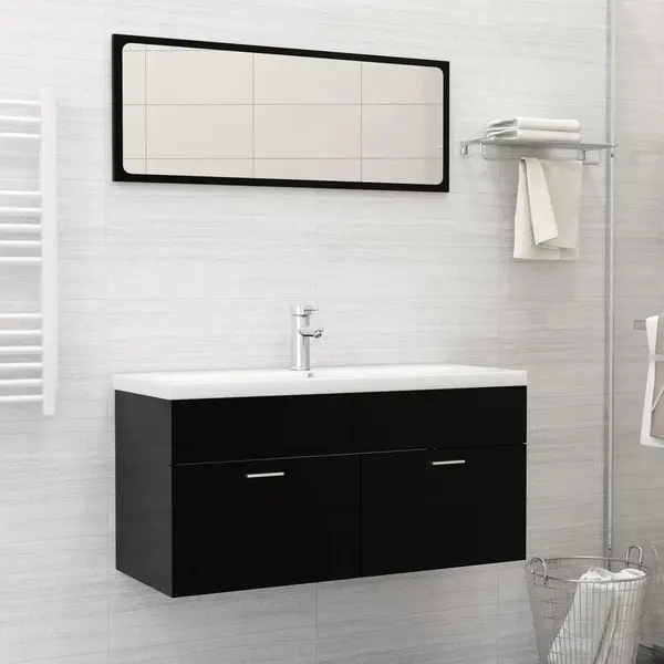 Gossi chiuveta incorporata cu robinet, alb, 101x39x18 cm, ceramica