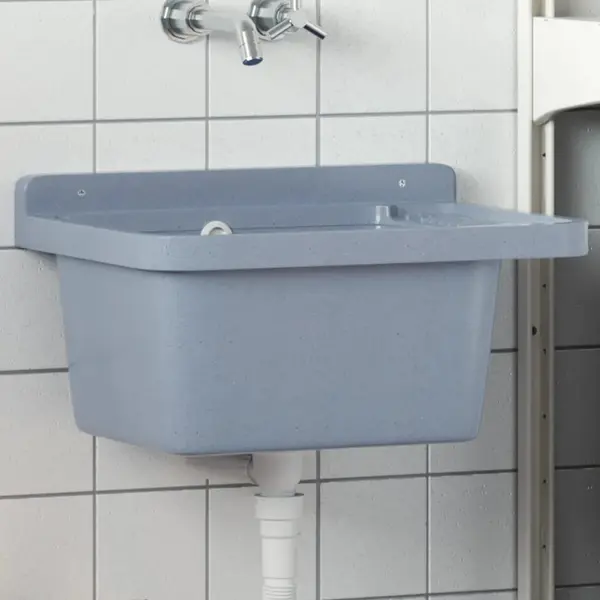 Gossi chiuveta lavoar pentru montare pe perete gri 50x35x24 cm rasina