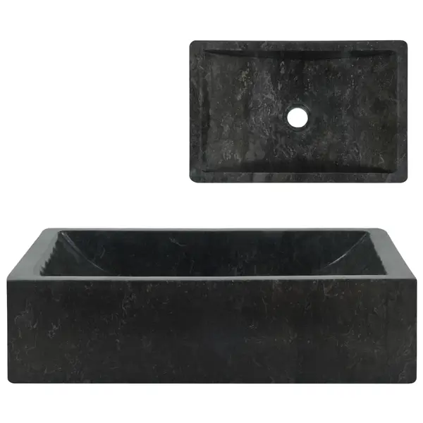 Gossi chiuveta, negru extralucios, 45x30x12 cm, marmura