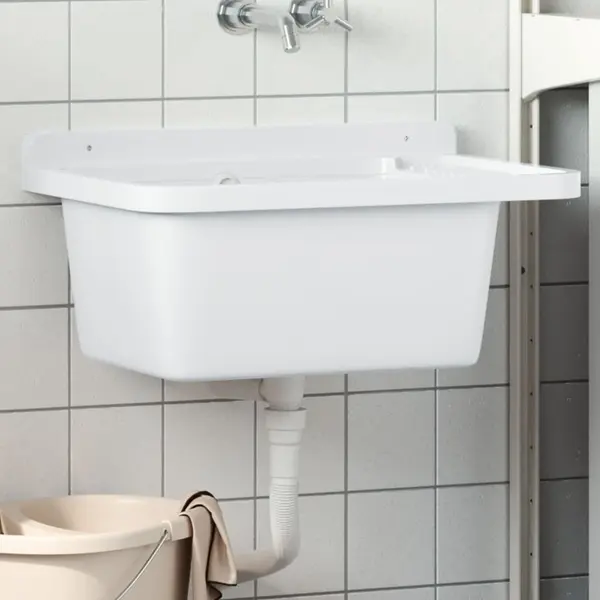 Gossi chiuveta utilitara cu montare pe perete alb 60x40x28 cm rasina