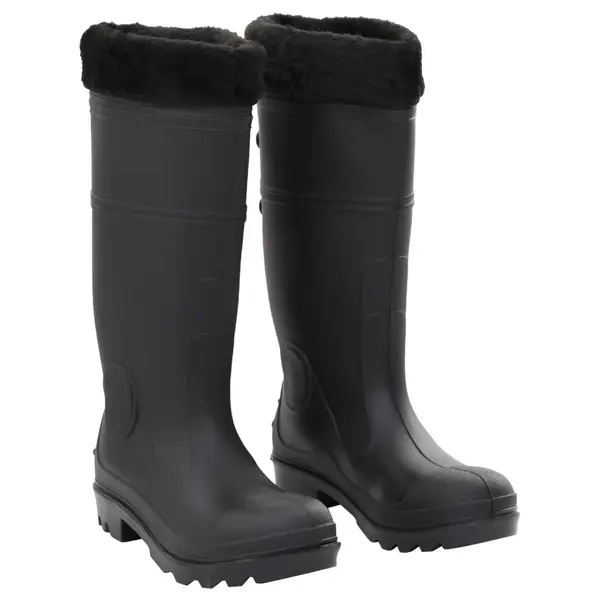 Gossi cizme de ploaie cu sosete detasabile, negru, marime 38, pvc