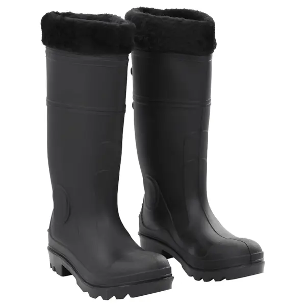 Gossi cizme de ploaie cu sosete detasabile, negru, marime 40, pvc