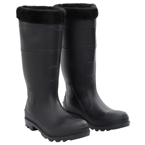 Gossi cizme de ploaie cu sosete detasabile, negru, marime 42, pvc