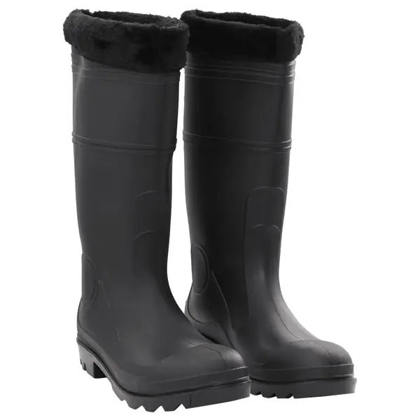 Gossi cizme de ploaie cu sosete detasabile, negru, marime 46, pvc