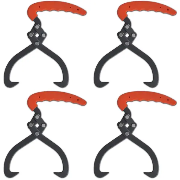 Gossi cleste cu maner pentru busteni din lemn, 4 buc., pvc