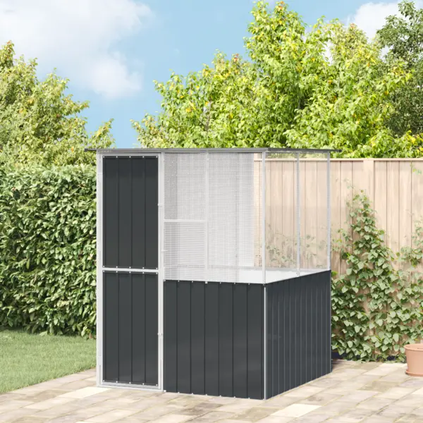 Gossi colivie de pasari, antracit, 215x78x200 cm, otel zincat