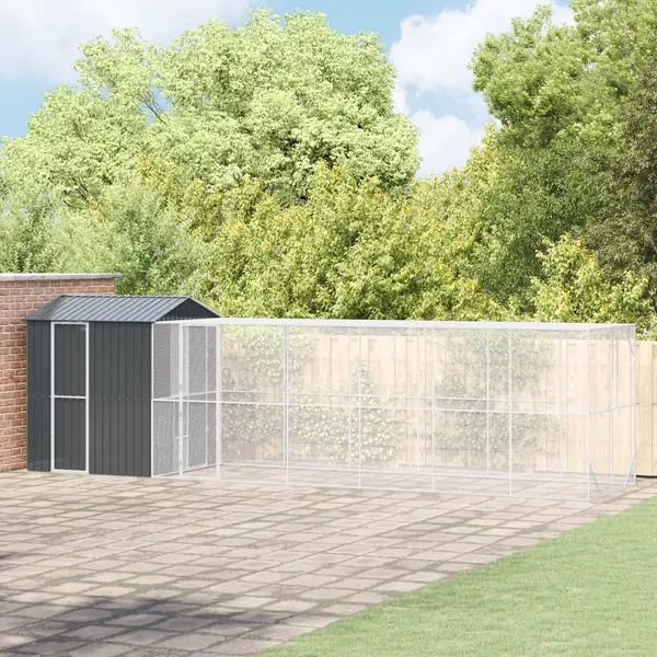 Gossi colivie de pasari cu extensie, antracit, 210x817x247 cm, otel