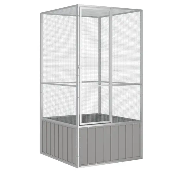 Gossi colivie pentru pasari gri 111x107x211,5 cm otel galvanizat