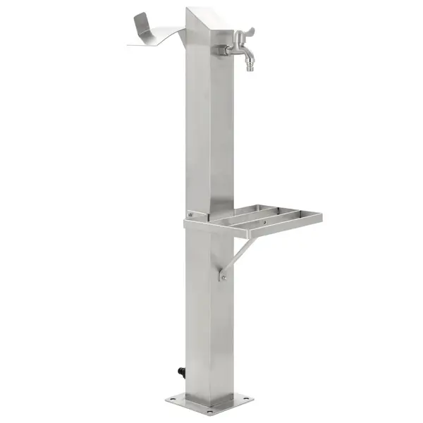 Gossi coloana de apa de gradina, 95 cm, otel inoxidabil, patrat