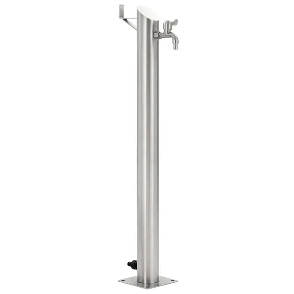 Gossi coloana de apa de gradina, 95 cm, otel inoxidabil, rotund