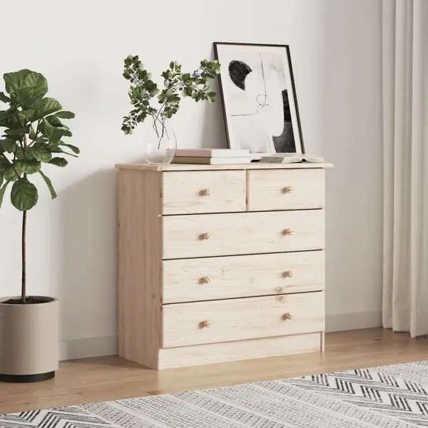 Gossi comoda cu sertare alta, 77x35x73 cm, lemn masiv de pin