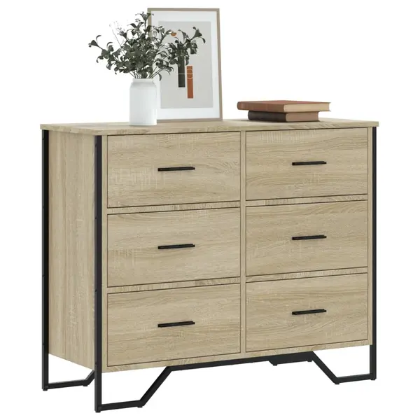 Gossi comoda cu sertare, stejar sonoma 91x35,5x74,5 cm lemn prelucrat