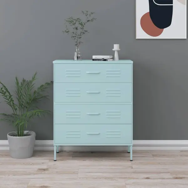 Gossi comoda cu sertare, verde menta, 80x35x101,5 cm, otel
