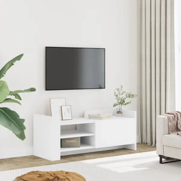 Gossi comoda tv, alb, 100x35x40 cm, lemn prelucrat
