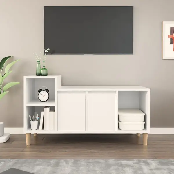 Gossi comoda tv, alb, 100x35x55 cm, lemn prelucrat