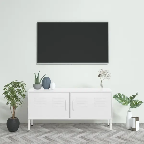 Gossi comoda tv, alb, 105x35x50 cm, otel