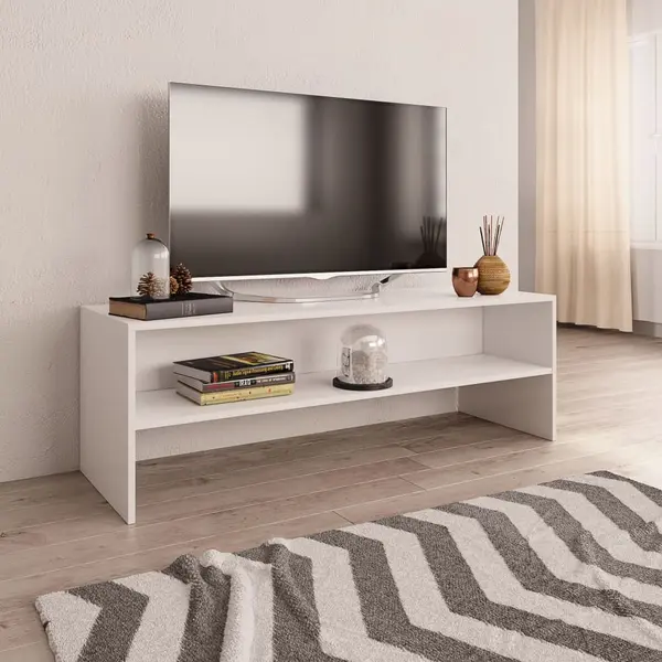 Gossi comoda tv, alb, 120 x 40 x 40 cm, lemn prelucrat