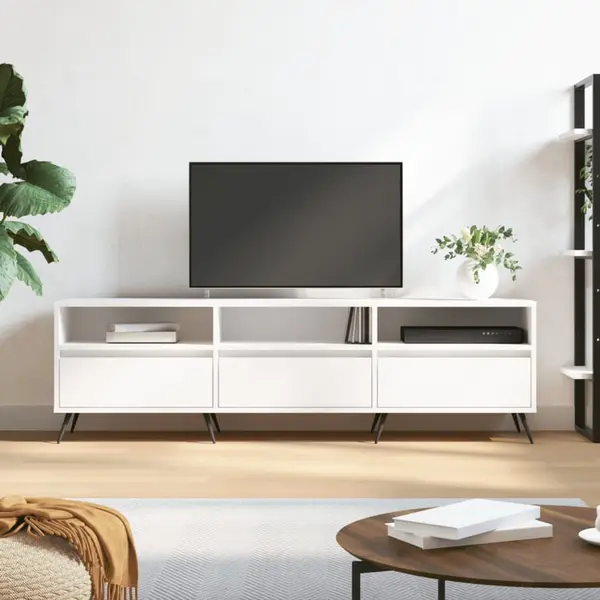 Gossi comoda tv, alb, 150x30x44,5 cm, lemn prelucrat