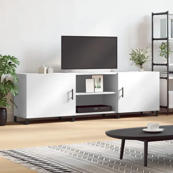 Gossi comoda tv, alb, 150x30x50 cm, lemn compozit