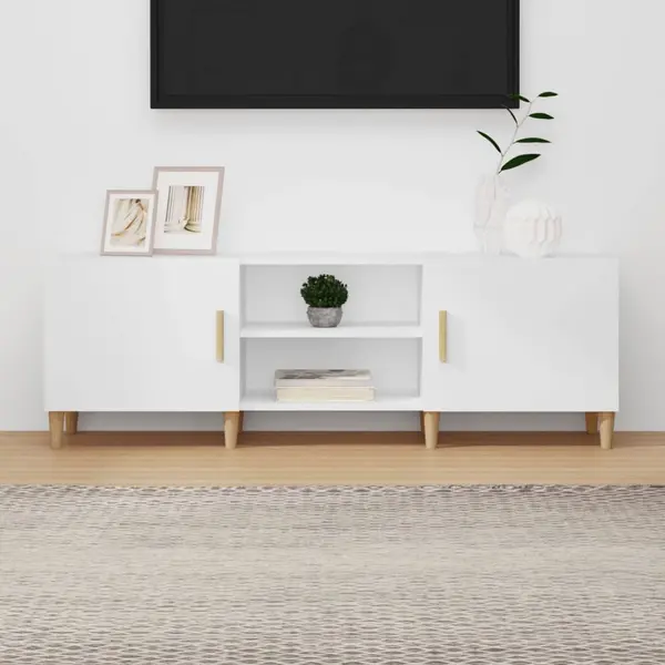 Gossi comoda tv, alb, 150x30x50 cm, lemn compozit