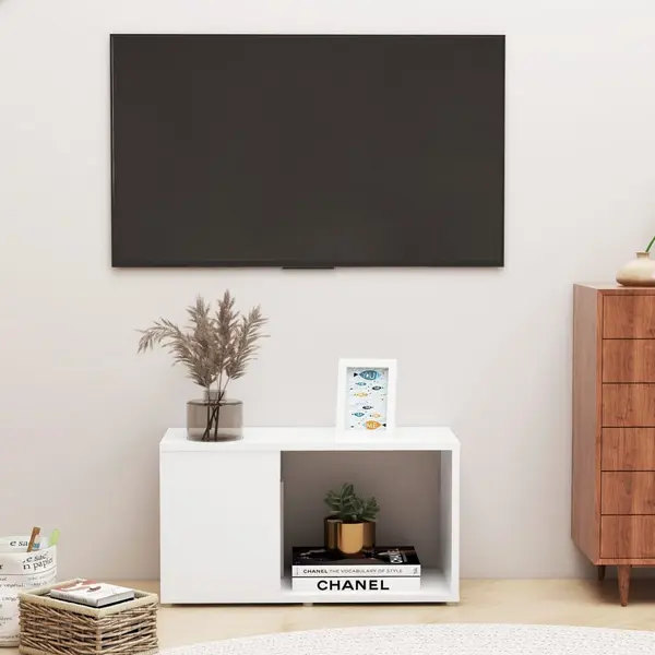 Gossi comoda tv, alb, 60x24x32 cm, pal