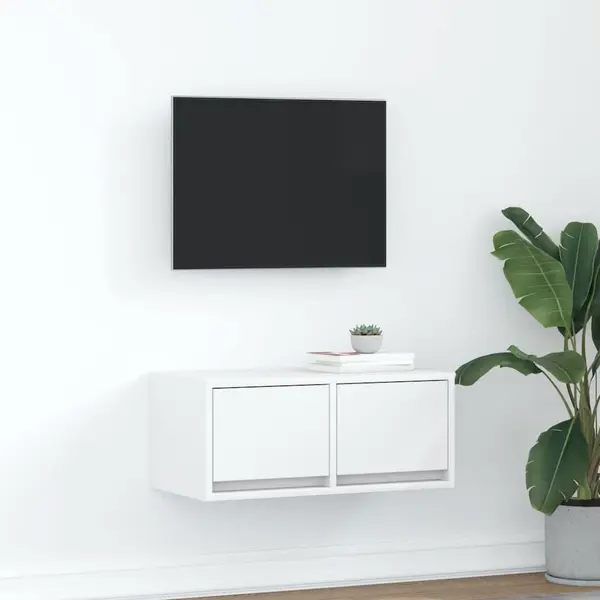 Gossi comoda tv, alb, 60x31x25,5 cm, lemn prelucrat