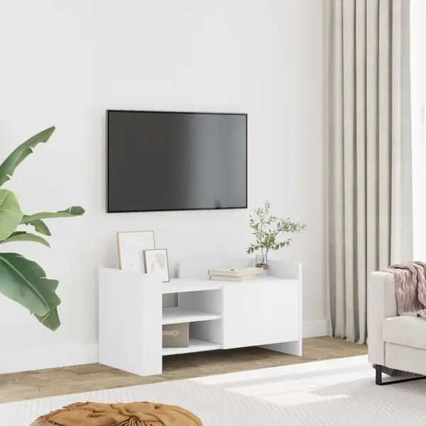 Gossi comoda tv, alb, 80x35x40 cm, lemn prelucrat