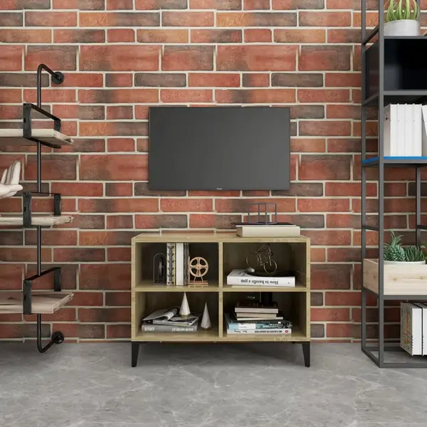 Gossi comoda tv cu picioare de metal, stejar sonoma, 69,5x30x50 cm